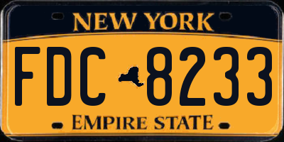 NY license plate FDC8233