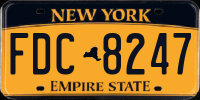 NY license plate FDC8247