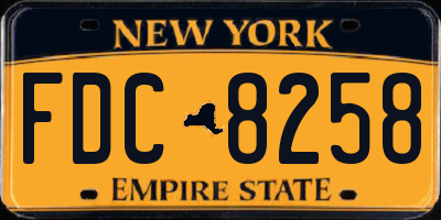 NY license plate FDC8258