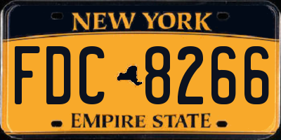 NY license plate FDC8266
