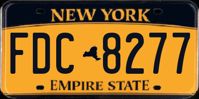 NY license plate FDC8277