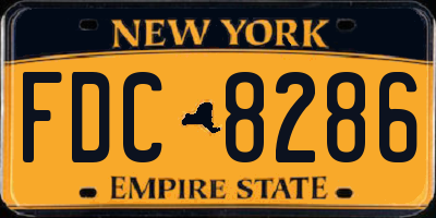 NY license plate FDC8286