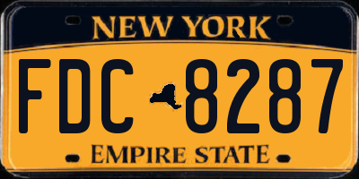 NY license plate FDC8287