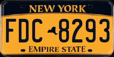 NY license plate FDC8293