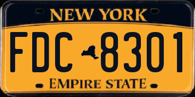 NY license plate FDC8301