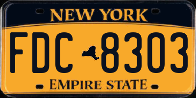 NY license plate FDC8303