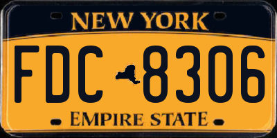 NY license plate FDC8306