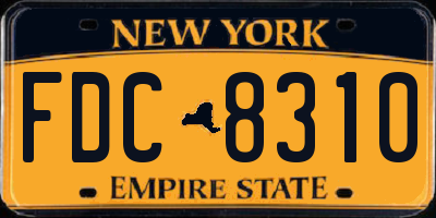 NY license plate FDC8310