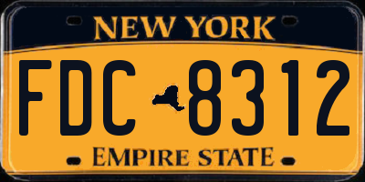 NY license plate FDC8312