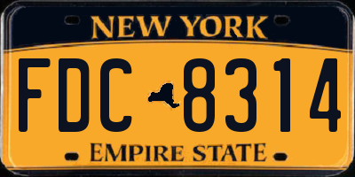 NY license plate FDC8314