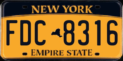 NY license plate FDC8316