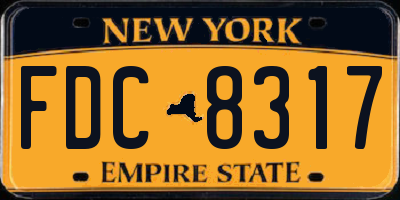 NY license plate FDC8317