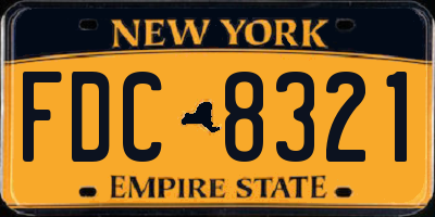 NY license plate FDC8321