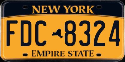 NY license plate FDC8324