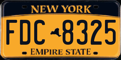 NY license plate FDC8325