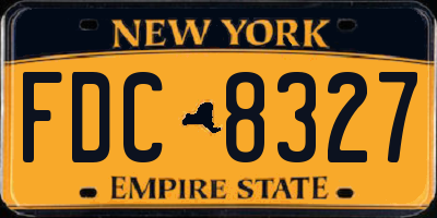 NY license plate FDC8327