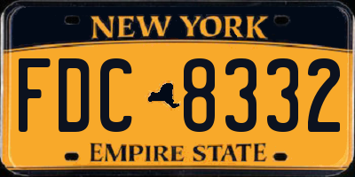 NY license plate FDC8332