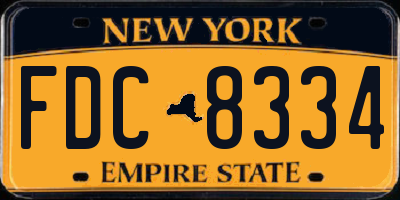 NY license plate FDC8334