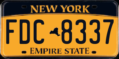 NY license plate FDC8337