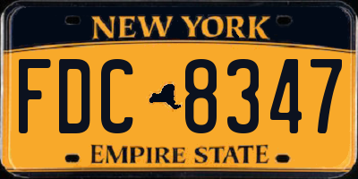 NY license plate FDC8347