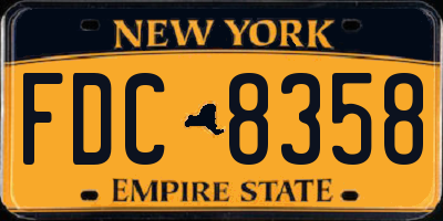NY license plate FDC8358