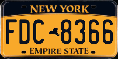 NY license plate FDC8366