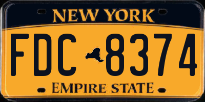 NY license plate FDC8374