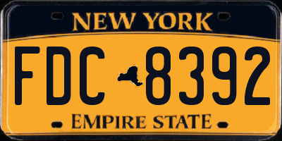 NY license plate FDC8392