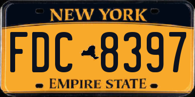 NY license plate FDC8397