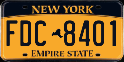 NY license plate FDC8401
