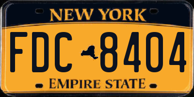 NY license plate FDC8404