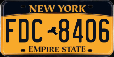 NY license plate FDC8406