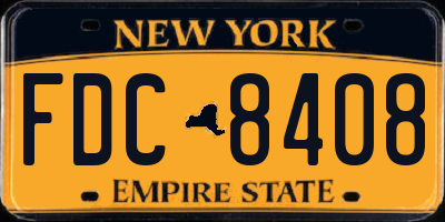 NY license plate FDC8408