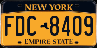 NY license plate FDC8409
