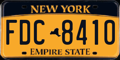 NY license plate FDC8410