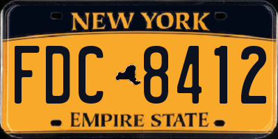 NY license plate FDC8412