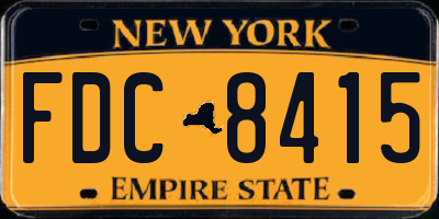 NY license plate FDC8415