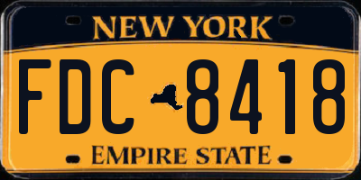 NY license plate FDC8418