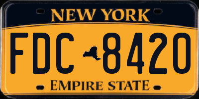 NY license plate FDC8420