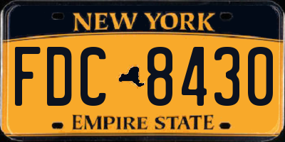 NY license plate FDC8430