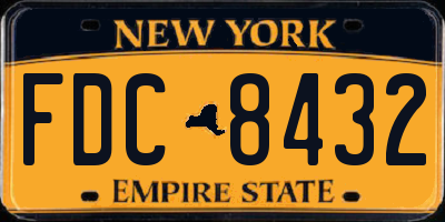 NY license plate FDC8432