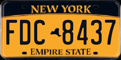 NY license plate FDC8437