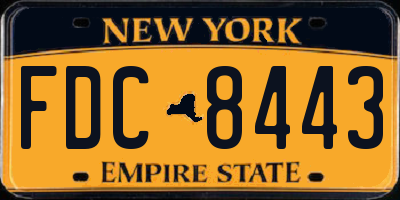NY license plate FDC8443