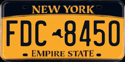 NY license plate FDC8450