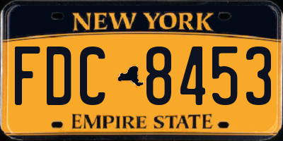 NY license plate FDC8453