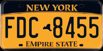 NY license plate FDC8455