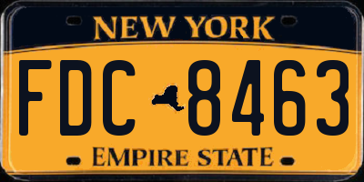 NY license plate FDC8463