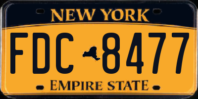 NY license plate FDC8477
