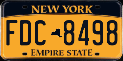 NY license plate FDC8498