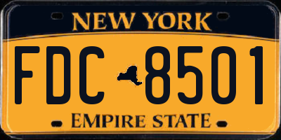NY license plate FDC8501